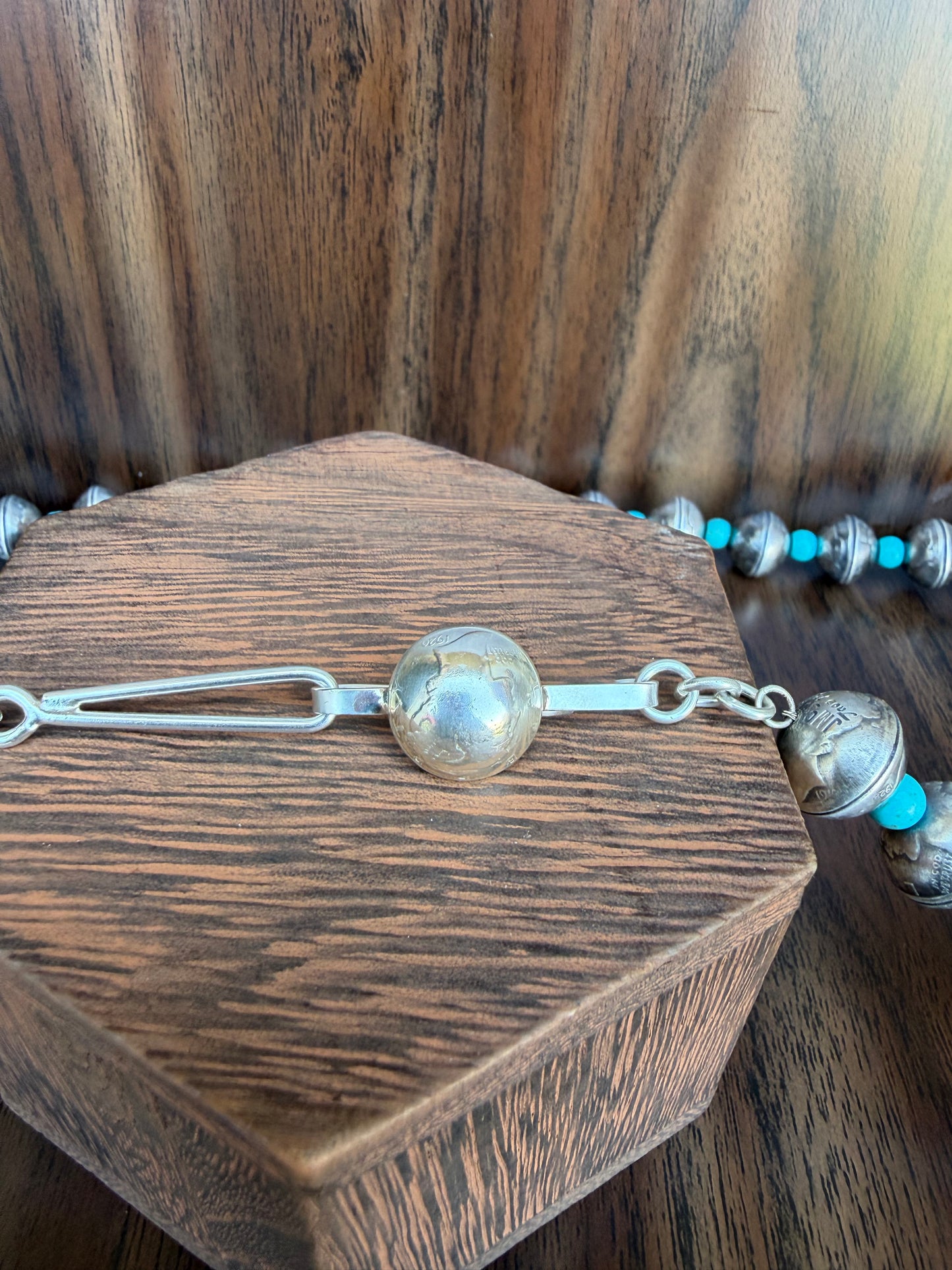 32' Single Strand With Turquoise Beads In Between And James McCabe Clasp
