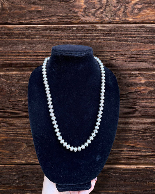 25 1/2 " Plain Sterling Silver Pearl Necklace with Jimothy Clasp