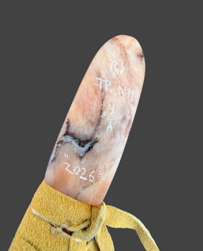 Translucent Red Orange Alabaster Medicine Spirit Pipe