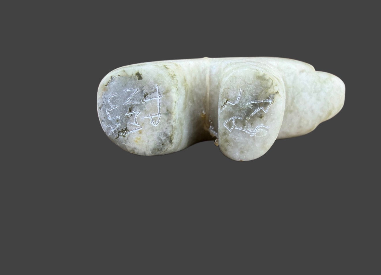Green Alabaster Medicine Bear With Sleeping Beauty Turquoise