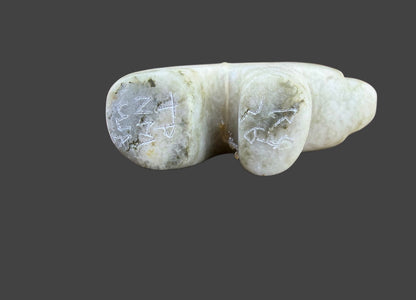 Green Alabaster Medicine Bear With Sleeping Beauty Turquoise