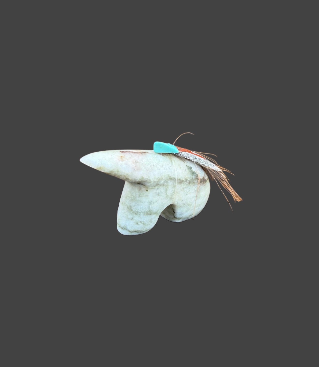 Green Alabaster Medicine Bear With Sleeping Beauty Turquoise