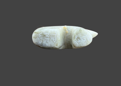 Green Alabaster Medicine Bear With Sleeping Beauty Turquoise