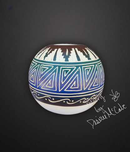 Small Brown Ball Pot 3" Tall  3 1/2"  Diameter