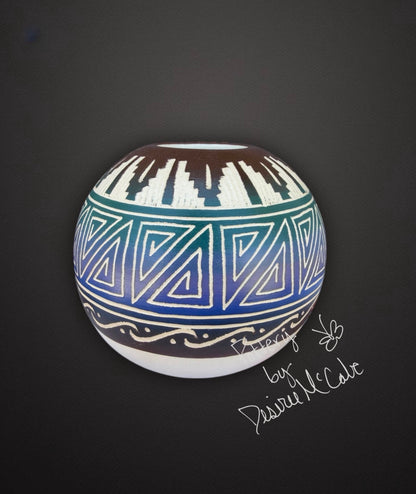 Small Brown Ball Pot 3" Tall  3 1/2"  Diameter