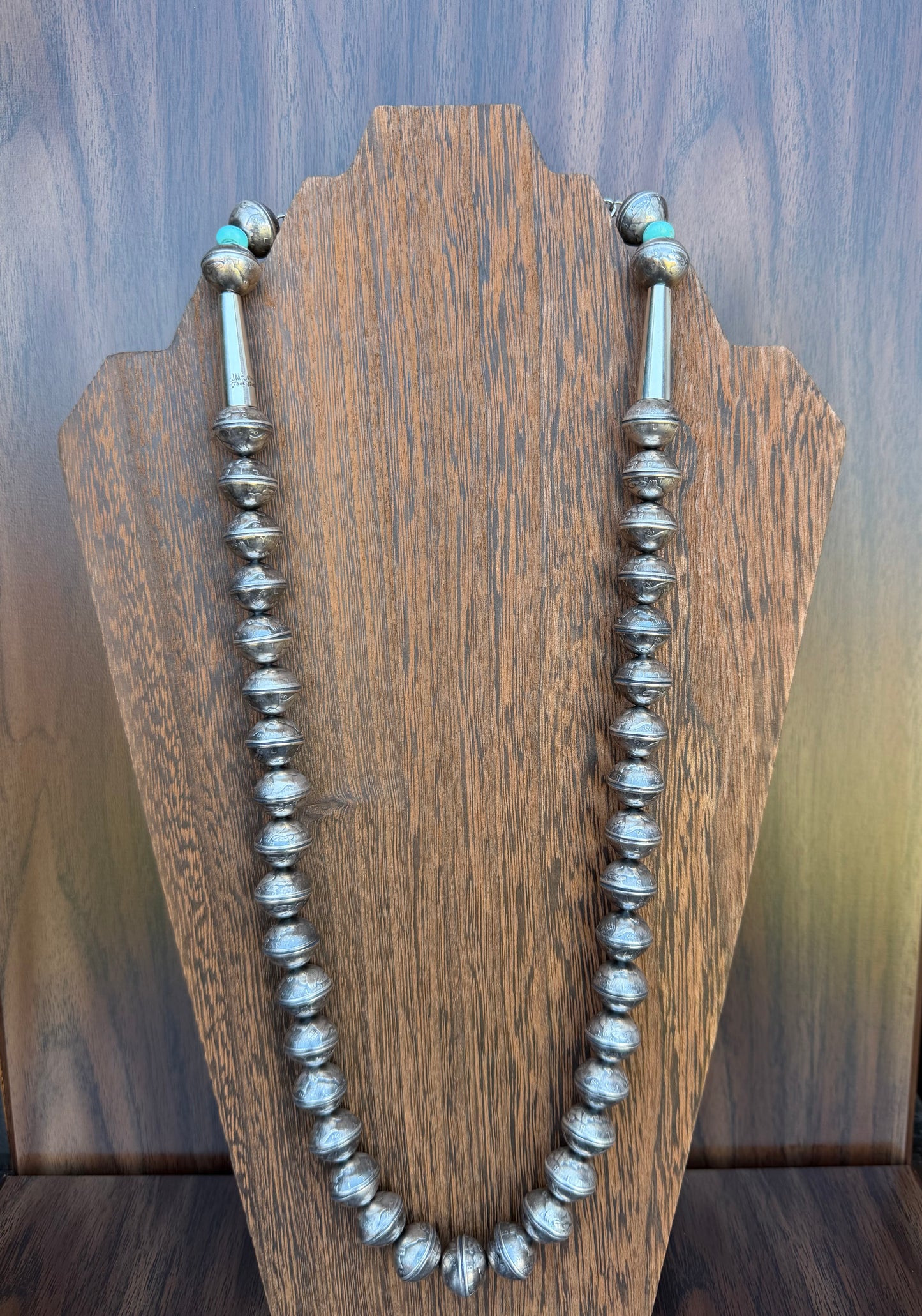26' Single Strand With Turquoise Beads And James McCabe Clasp