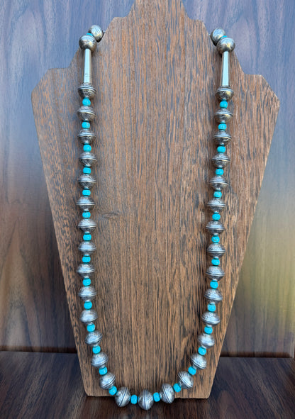 28' Single Strand With Turquoise Beads In Between And James McCabe Clasp