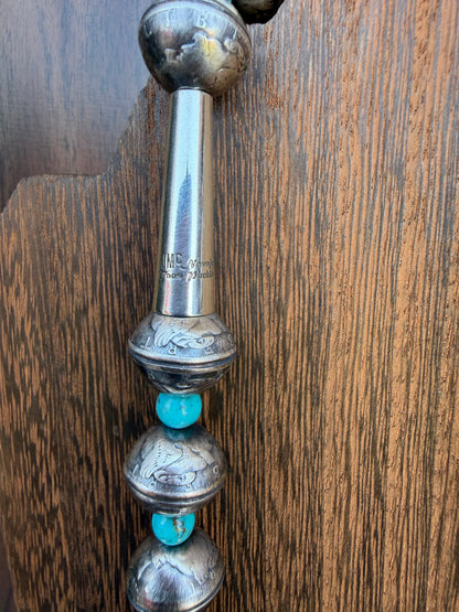 28' Single Strand With Turquoise Beads In Between And James McCabe Clasp