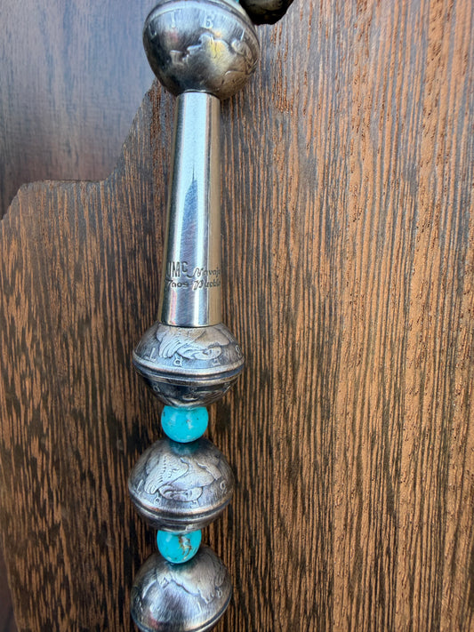 28' Single Strand With Turquoise Beads In Between And James McCabe Clasp