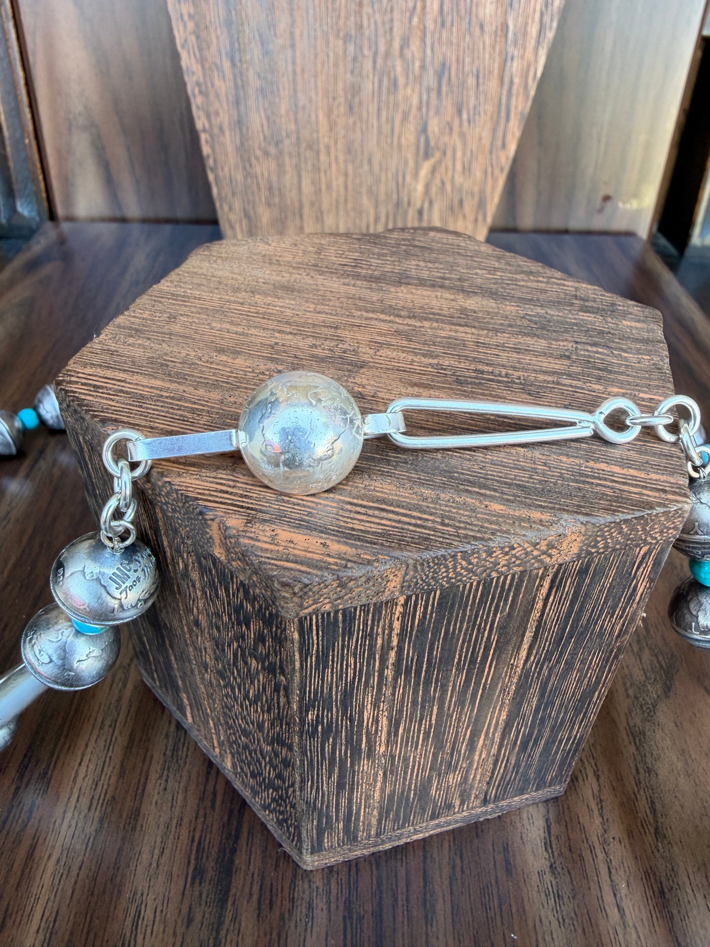 28' Single Strand With Turquoise Beads In Between And James McCabe Clasp