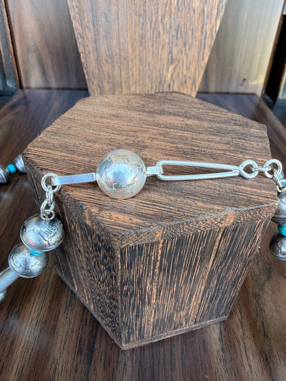 28' Single Strand With Turquoise Beads In Between And James McCabe Clasp