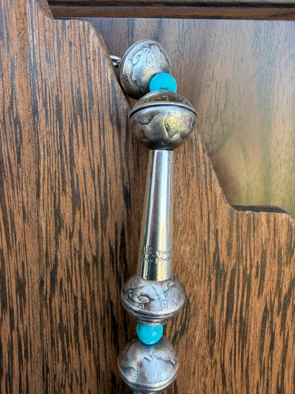 32' Single Strand With Turquoise Beads In Between And James McCabe Clasp