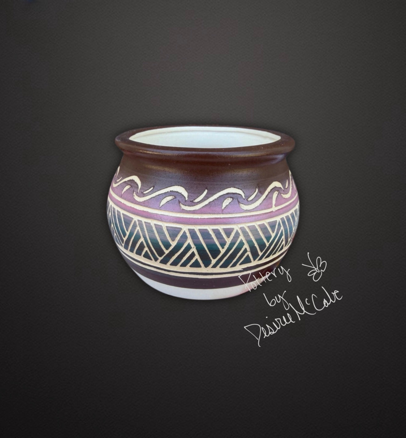 Small Brown Bowl Pot 2 1/4" Tall  3" Diameter