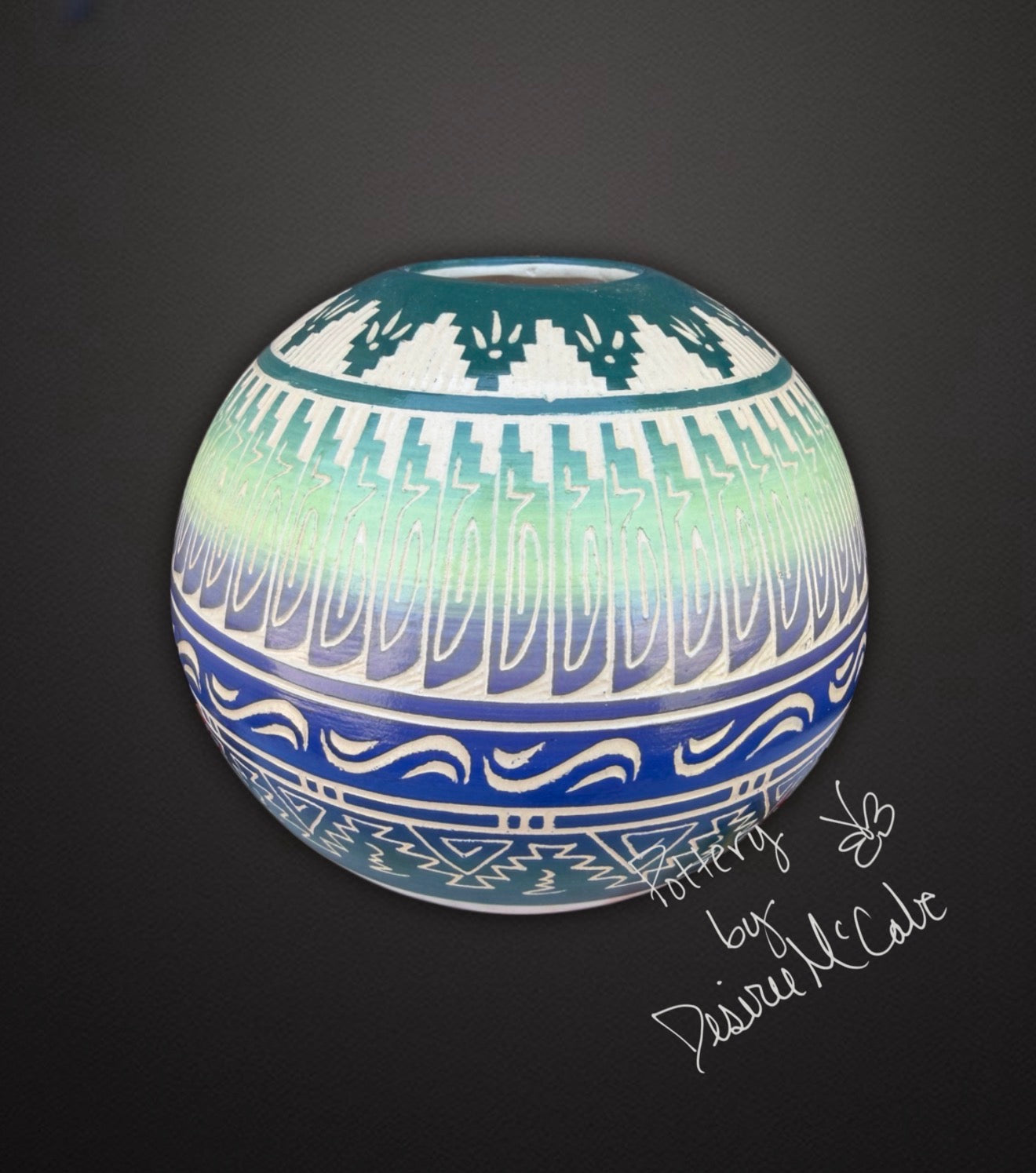 Medium Turquoise Ball Pot
