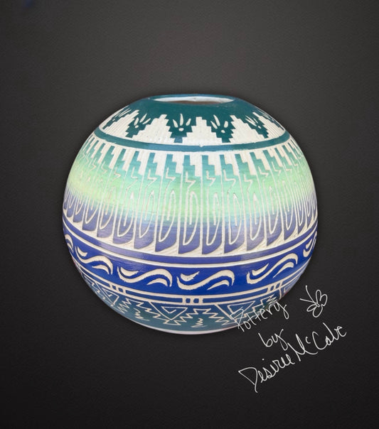 Medium Turquoise Ball Pot