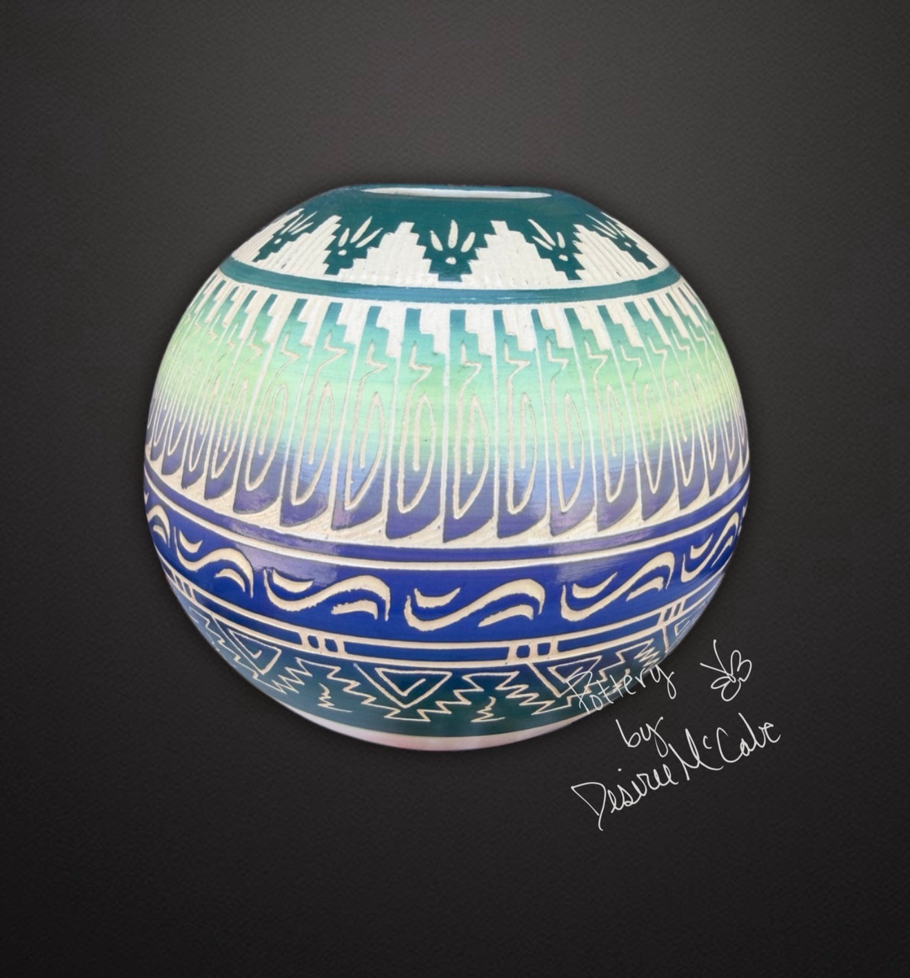 Medium Turquoise Ball Pot