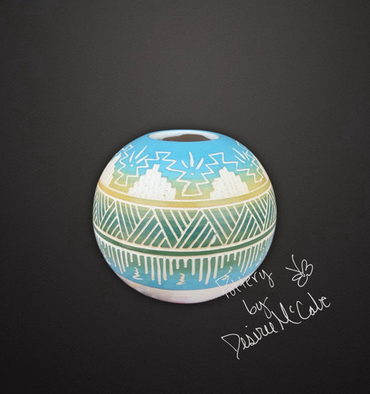 Small Light Blue Ball Pot