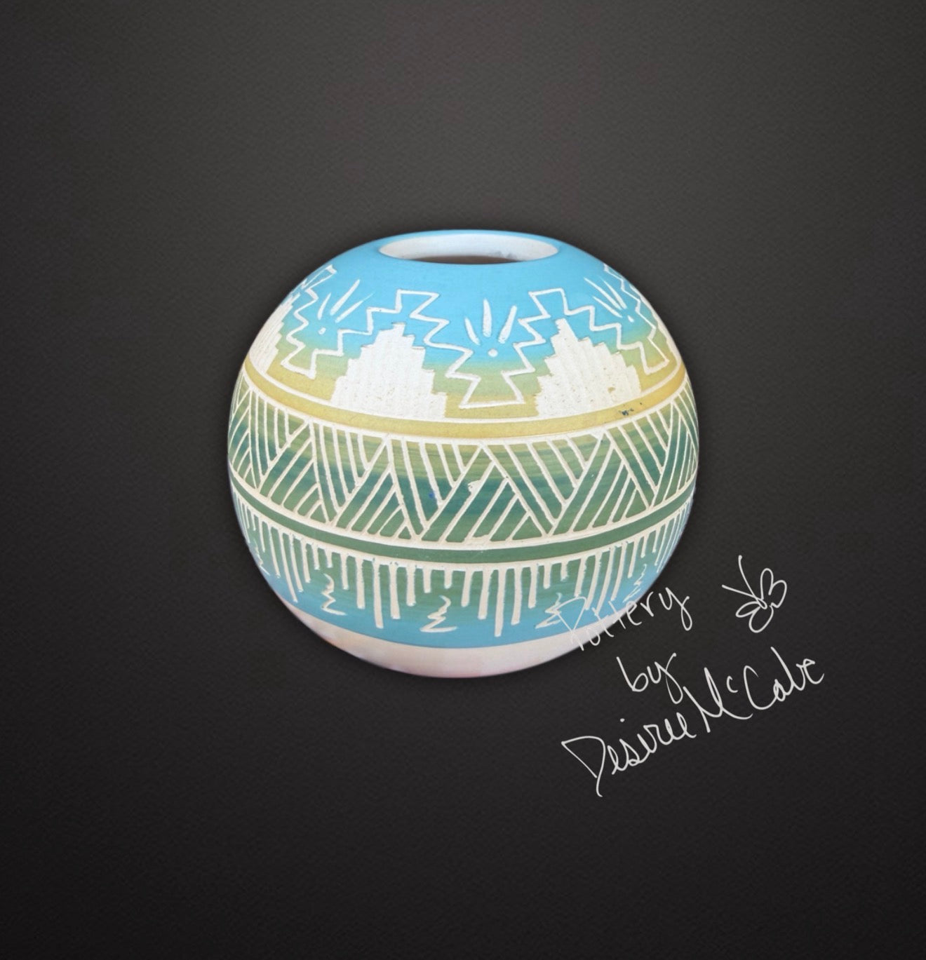 Small Light Blue Ball Pot