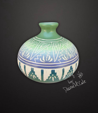 Small/Medium Green Ball Pot With Lip