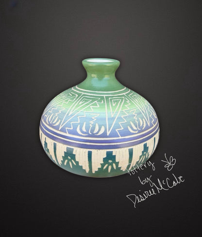 Small/Medium Green Ball Pot With Lip