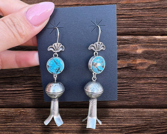 Original Pattern By James McCabe Squash Blossom With Turquoise Cab Stone And Stamp